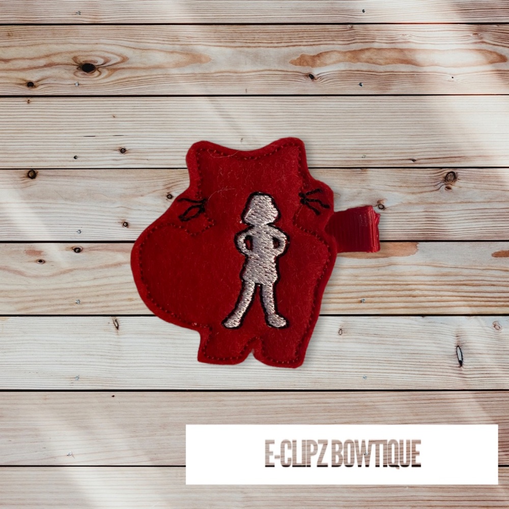 New red panda feltie applique on hair clip for babies/toddlers/girls